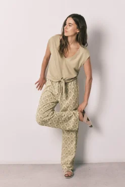 Pijama comprido em algodão com nó
