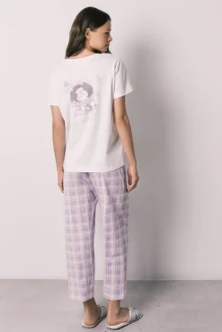 Pijama comprido em algodão Mafalda aos quadrados