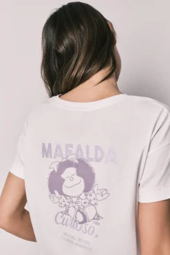 Pijama comprido em algodão Mafalda aos quadrados