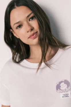 Pijama comprido em algodão Mafalda aos quadrados