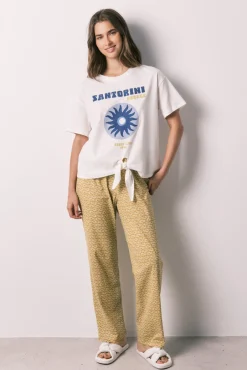 Pijama comprido em algodão Santorini
