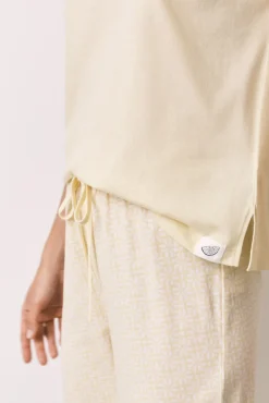 Pijama comprido em algodão Snoopy amarelo