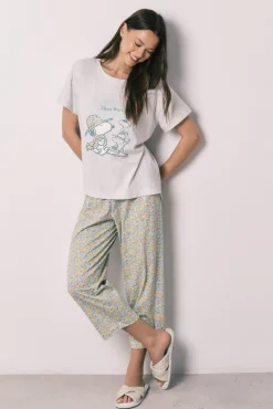 Pijama comprido em algodão Snoopy