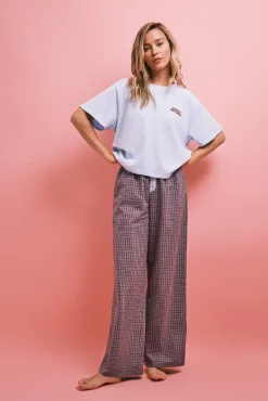 Pijama comprido em algodão xadrez