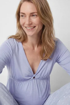 Pijama comprido maternity capri azul