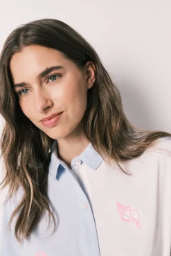 Pijama curto camiseiro em algodão com nó