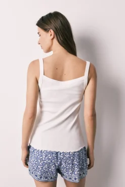 Pijama curto de alças branco