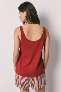 Pijama curto de alças em algodão Snoopy