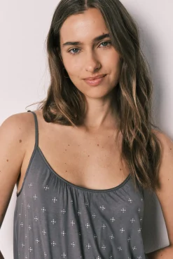 Pijama curto de alças estampado