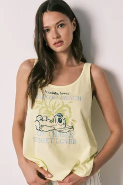 Pijama curto de alças Stitch amarelo
