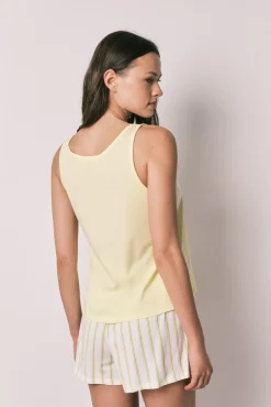Pijama curto de alças Stitch amarelo