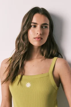 Pijama curto de alças verde