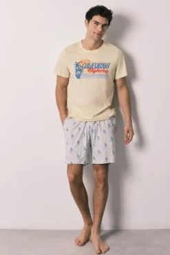 Pijama curto de homem em algodão Hotwheels California