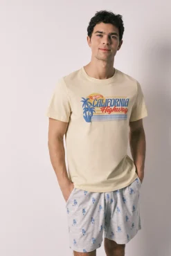 Pijama curto de homem em algodão Hotwheels California
