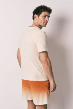 Pijama curto de homem em algodão estampado degradê
