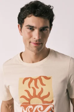 Pijama curto de homem em algodão estampado degradê