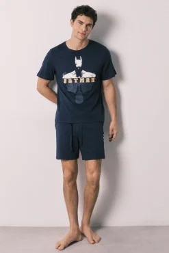 Pijama curto de homem em algodão Batman