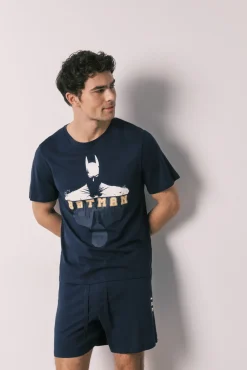 Pijama curto de homem em algodão Batman
