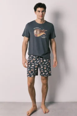 Pijama curto de homem em algodão Hotwheels