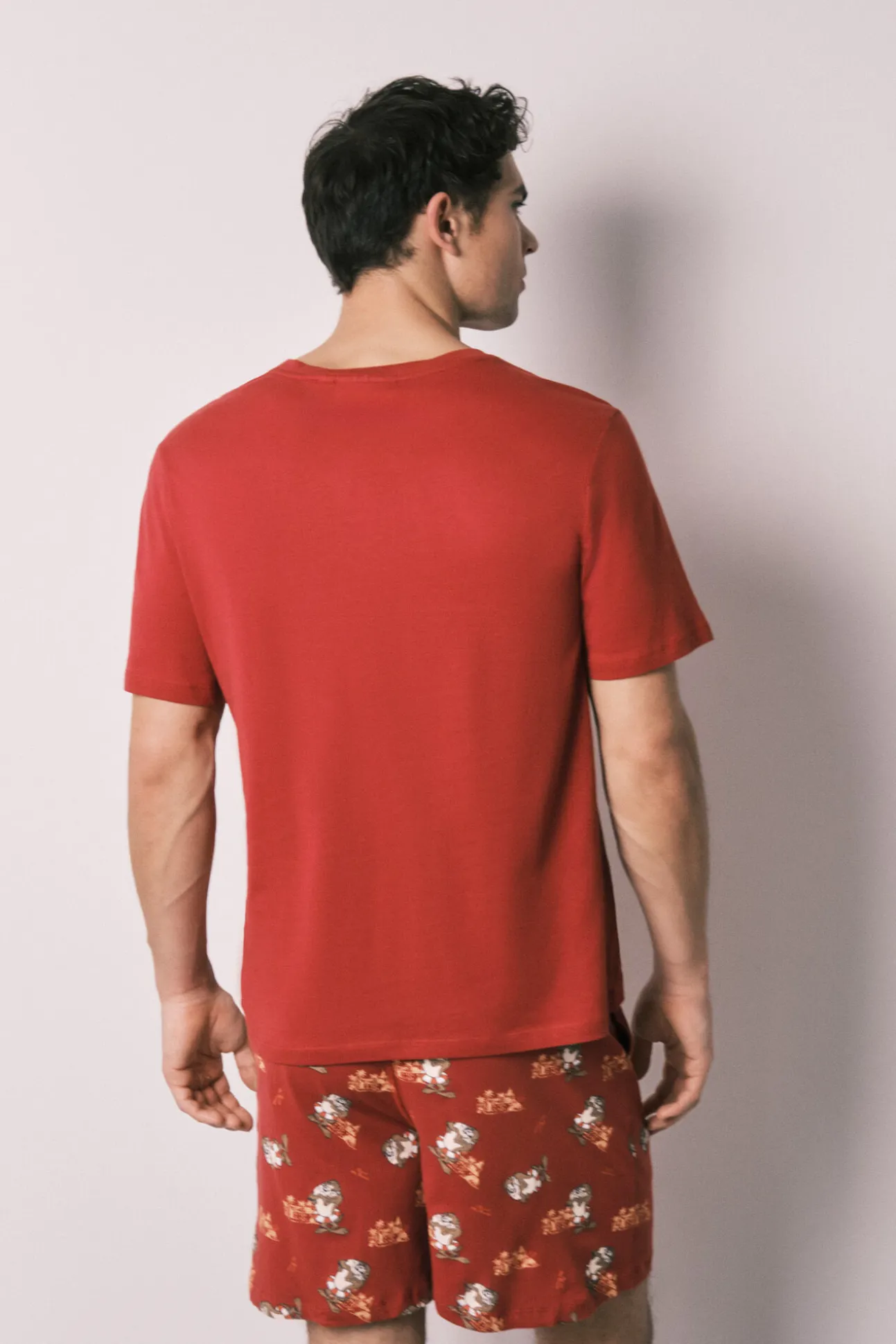 Pijama curto de homem em algodão Demónio da Tasmânia