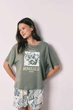 Pijama curto de manga curta verde Little Miss™