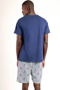Pijama curto de riscas Mickey Mouse