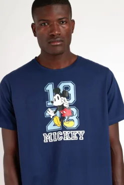 Pijama curto de riscas Mickey Mouse