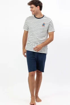 Pijama curto de riscas Paddington