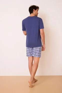 Pijama curto em 100% algodão damasco