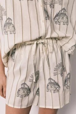 Pijama curto em algodão estampado