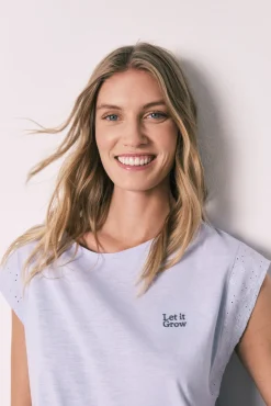 Pijama curto em algodão estampado lilás