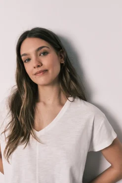 Pijama curto em algodão e viscose às riscas