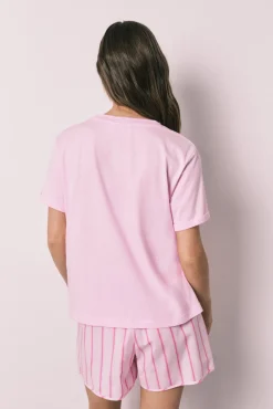 Pijama curto em algodão SmileyWorld® rosa