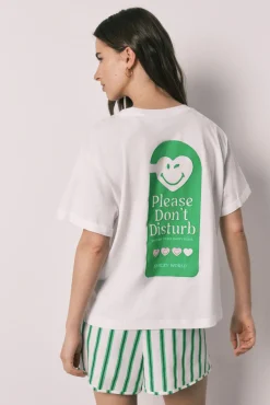 Pijama curto em algodão SmileyWorld® branco