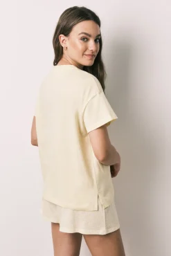 Pijama curto em algodão Snoopy amarelo