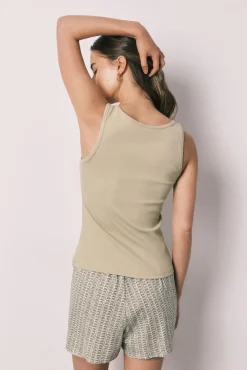 Pijama curto em algodão verde