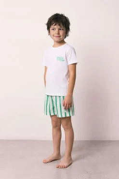 Pijama curto infantil em algodão SmileyWorld® branco