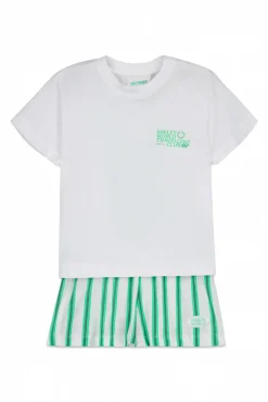 Pijama curto infantil em algodão SmileyWorld® branco