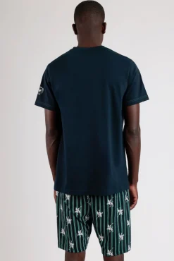Pijama curto Polo Mickey Mouse às riscas