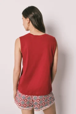 Pijama curto sem mangas em algodão Snoopy