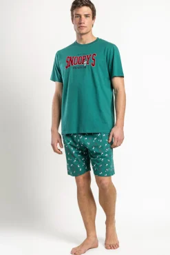 Pijama curto Snoopy bordado