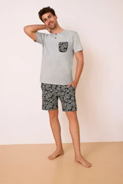 Pijama curto tropical em 100% algodão