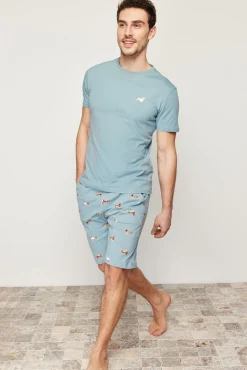 Pijama de homem em algodão estampado animal