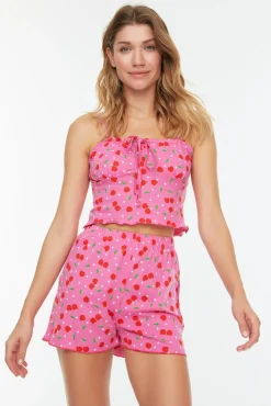 Pijama em algodão com decote redondo