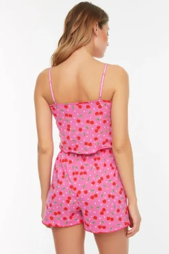 Pijama em algodão com decote redondo