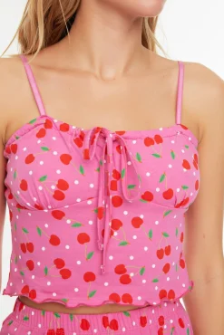 Pijama em algodão com decote redondo