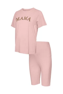 Pijama manga curta maternidade e amamentação