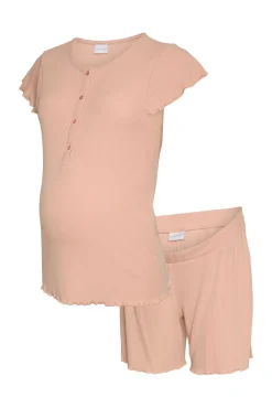 Pijama manga curta maternity e amamentação