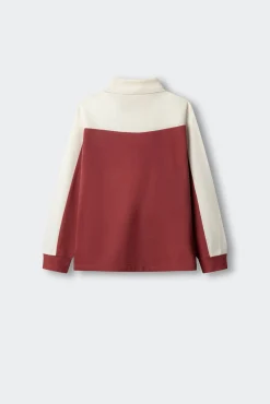 Polo de manga comprida com cortes para menino