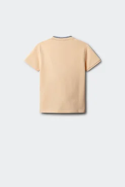Polo gola mao em chambray para menino